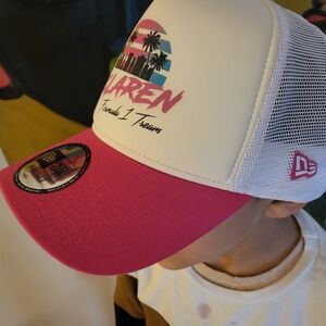 McLaren Miami F1 Pink and White Trucker Hat. NWT. Vintage